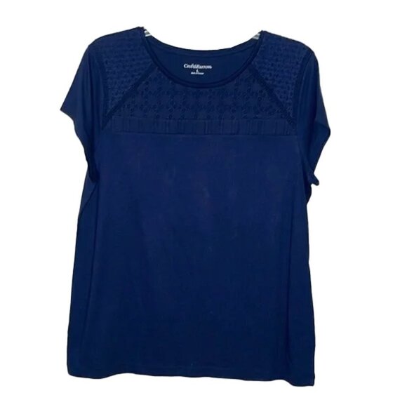 ❤️ CROFT & BARROW Shirt Sleeve Top Size L - Picture 1 of 4